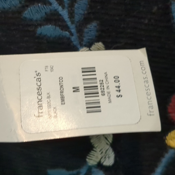 NWT Miami (Francesca'Embroidered Floral black skirt, Size Medium - Picture 3 of 5